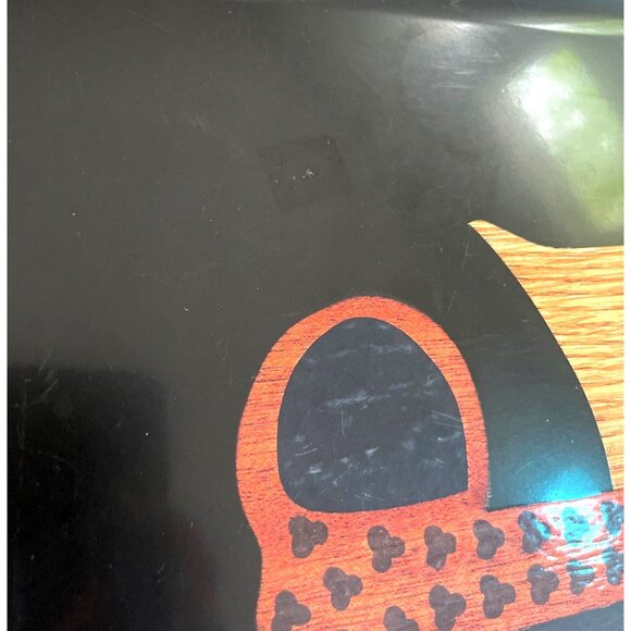 Vtg Couroc of Monterey Rectangular Black Tray Egyptian-Inspired Inlay 18"x12" - Picture 5 of 8